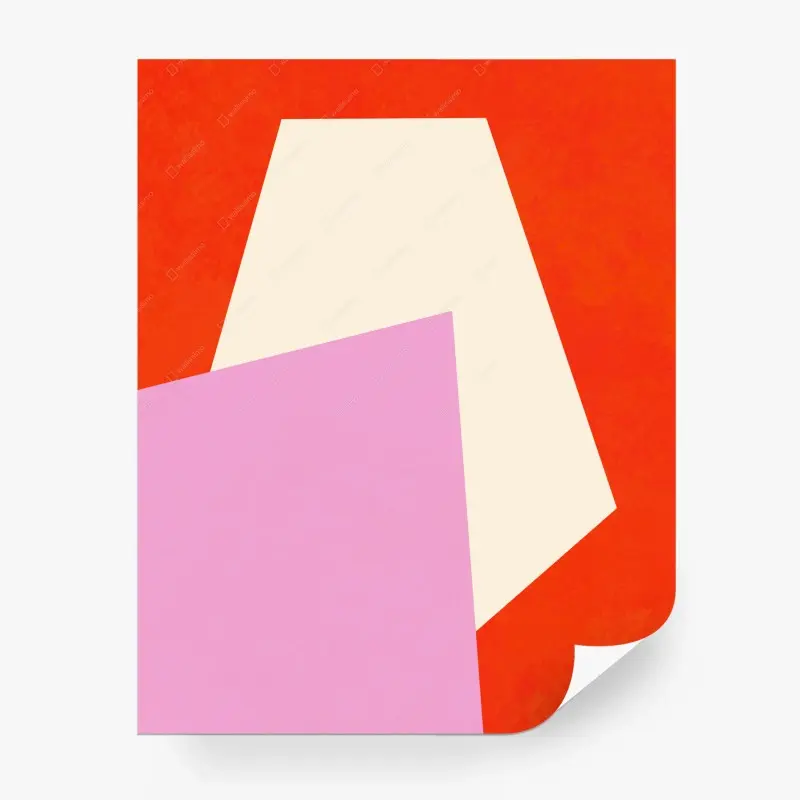 Fototapete kühne geometrische komposition in orange und rosa