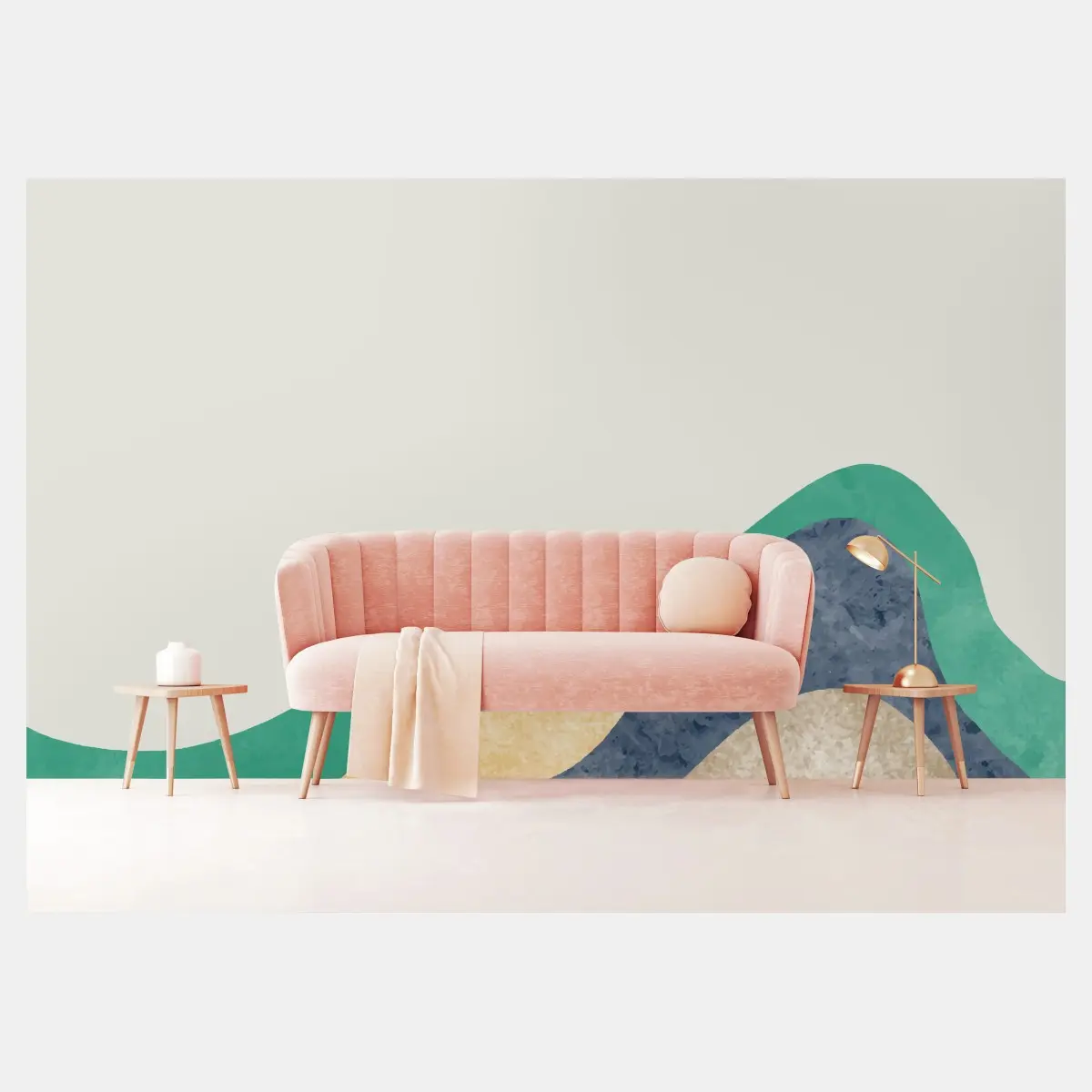 Fototapete minimalistische orientalische berglandschaft – Pixers®