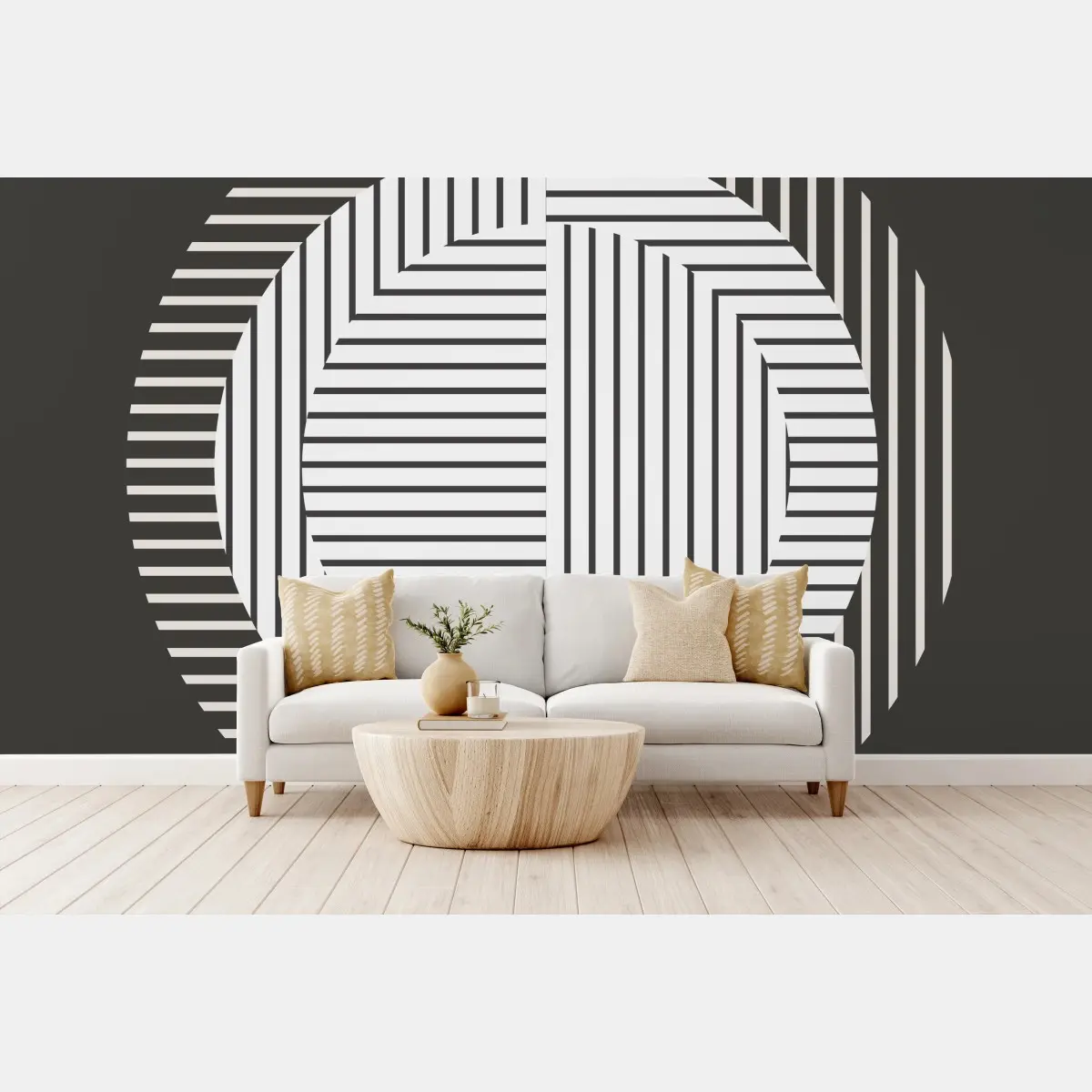 Fototapete monochromer geometrischer kreis – Pixers®