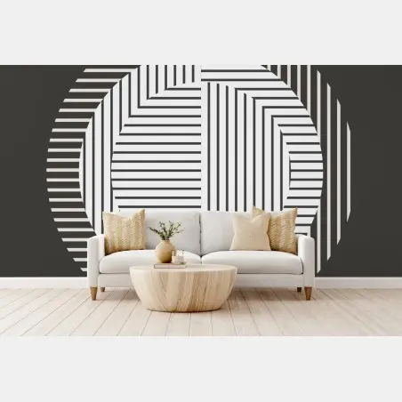 Fototapete monochromer geometrischer kreis – Pixers®