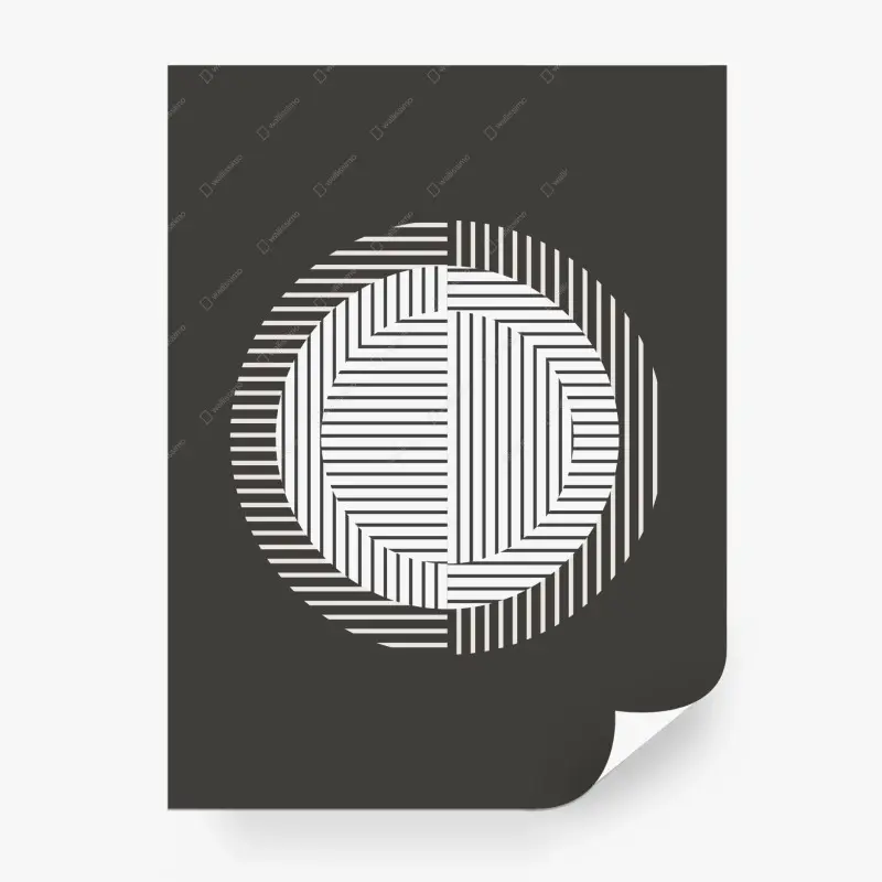 Fototapete monochromer geometrischer kreis