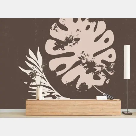 Fototapete monstera und farn boho botanische grafik – Pixers®