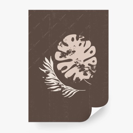 Fototapete monstera und farn boho botanische grafik – Pixers®