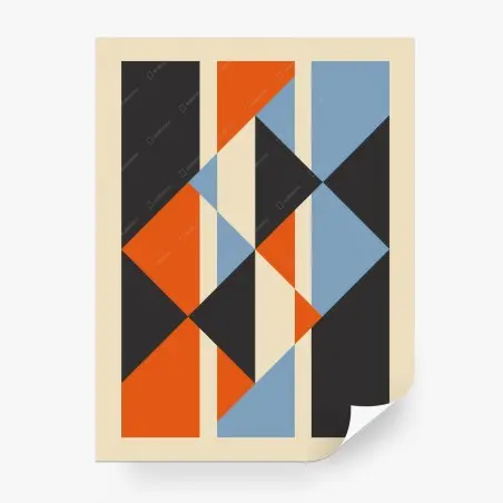 Fototapete geometrisches retro-muster in warmen tönen – Pixers®