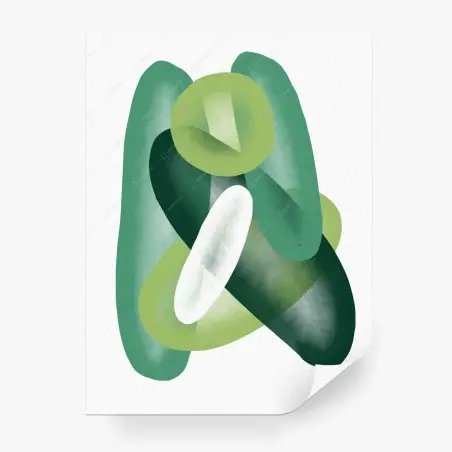 Fototapete grüne aquarell-abstrakte komposition – Pixers®