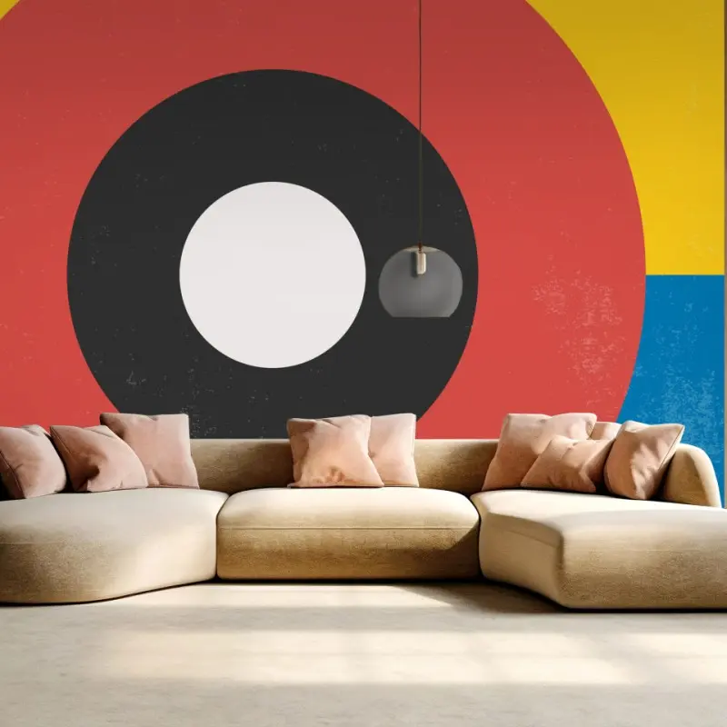 Fototapete kräftiges geometrisches poster mit zielscheibe