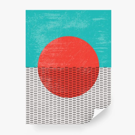 Fototapete türkis sonne geometrische kunst – Pixers®