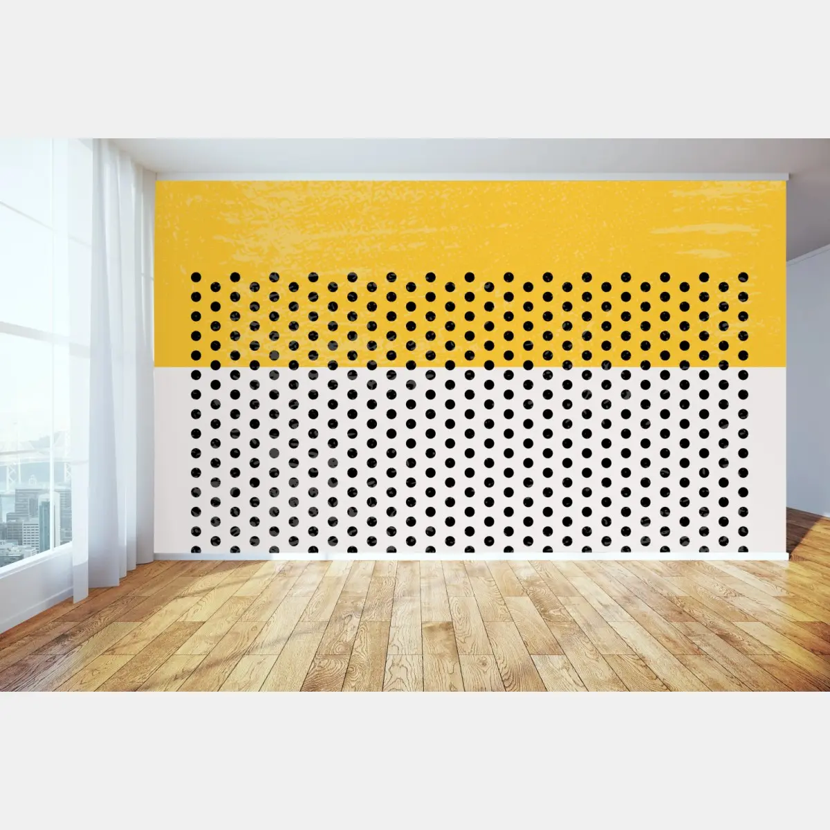 Fototapete gelbes punktmuster abstrakte wandkunst – Pixers®