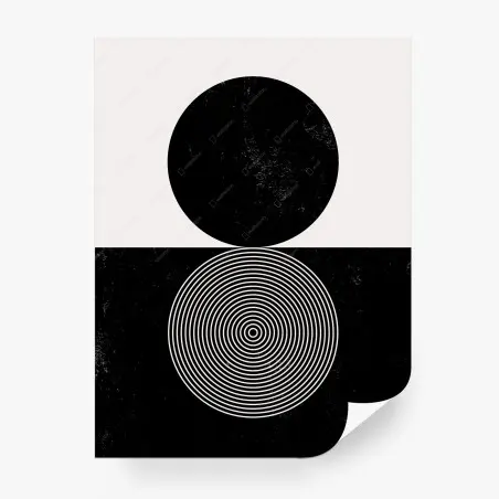 Fototapete minimalistische schwarz-weiß geometrische kreise – Pixers®