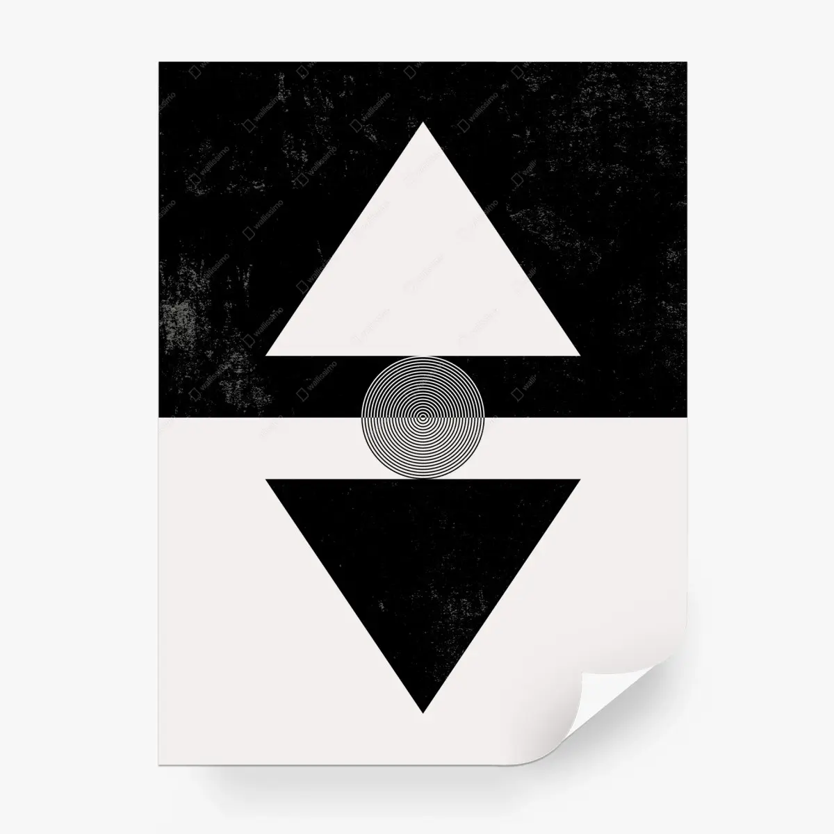 Fototapete geometrischer kontrast dreiecke mit konzentrischem kreis – Pixers®
