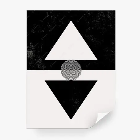 Fototapete geometrischer kontrast dreiecke mit konzentrischem kreis – Pixers®