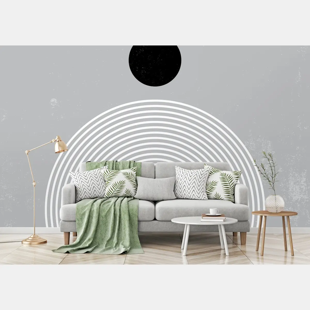 Fototapete minimalistische abstrakte konzentrische kreise – Pixers®