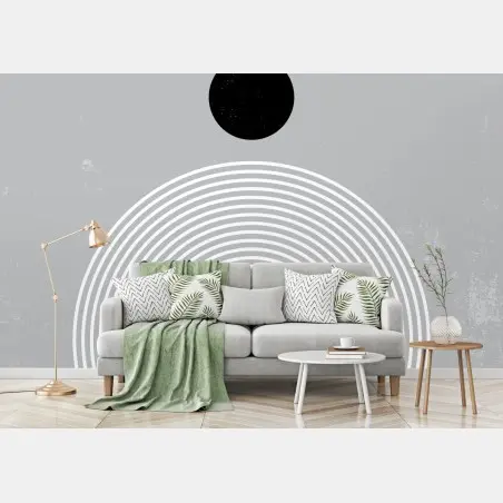 Fototapete minimalistische abstrakte konzentrische kreise – Pixers®