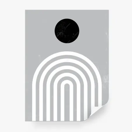 Fototapete minimalistische geometrische bögen mit sonne – Pixers®