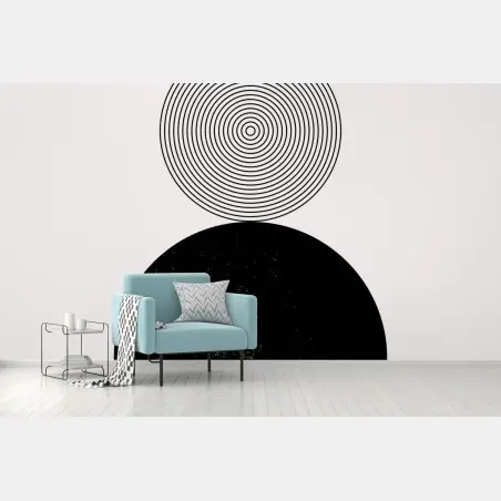 Fototapete minimalistische komposition schwarzer kreise – Pixers®