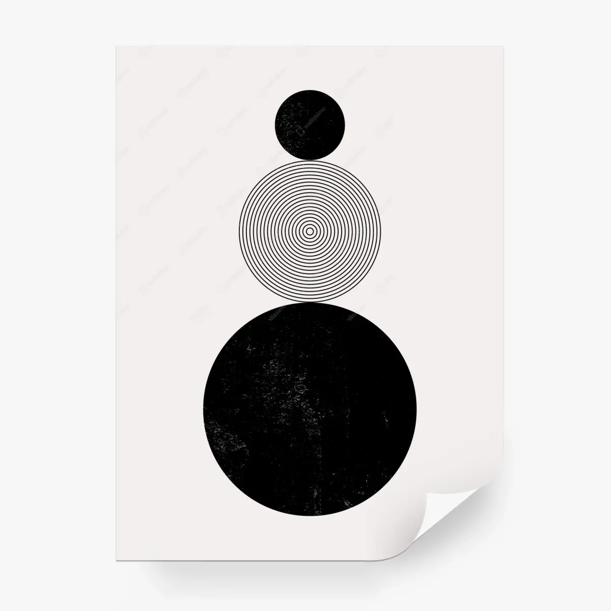 Fototapete minimalistische komposition schwarzer kreise – Pixers®