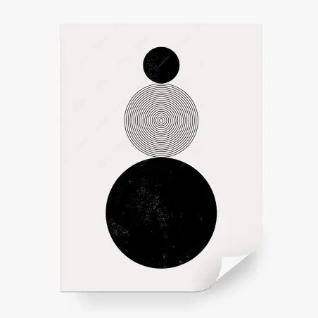 Fototapete minimalistische komposition schwarzer kreise – Pixers®