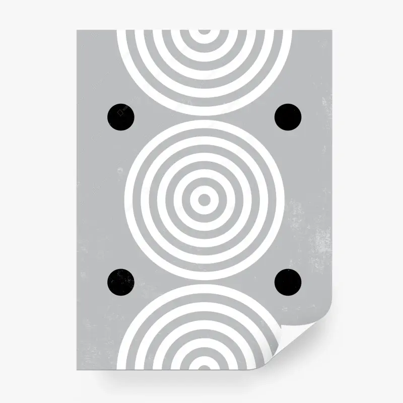 Fototapete monochrome konzentrische kreise wandbild