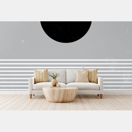 Fototapete schwarze sonne über gestreiftem horizont – Pixers®