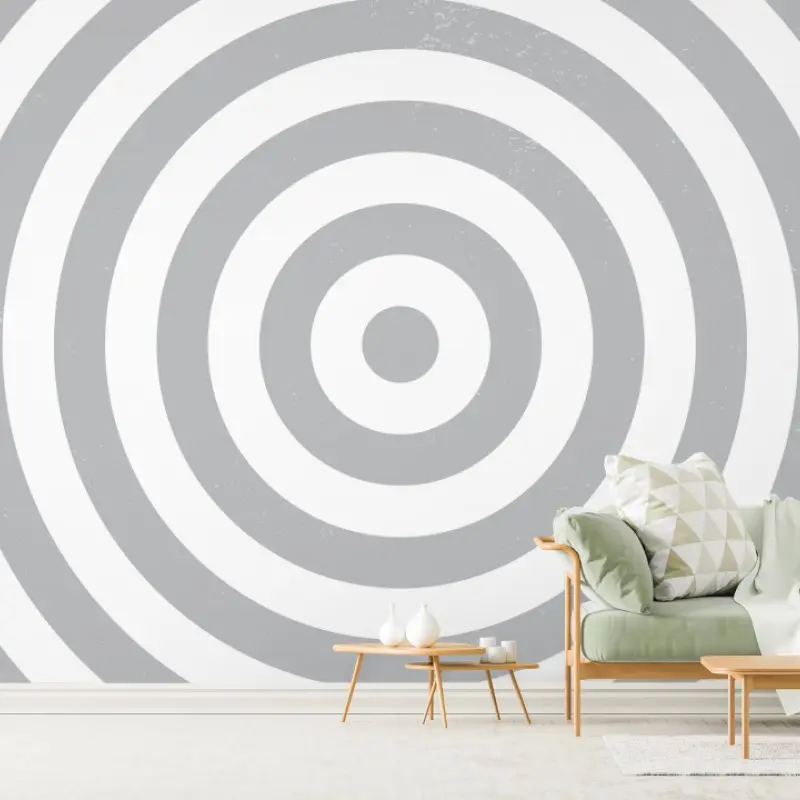 Fototapete minimalistisches geometrisches motiv mit konzentrischen kreisen