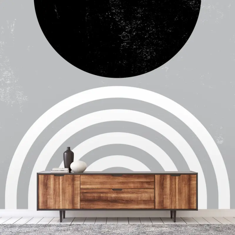 Fototapete minimalistisches geometrisches poster mit bögen