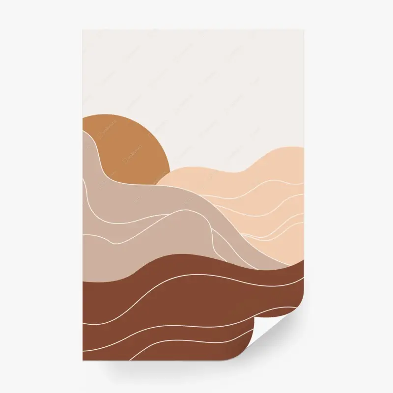 Fototapete pastelllandschaft in erdigen tönen