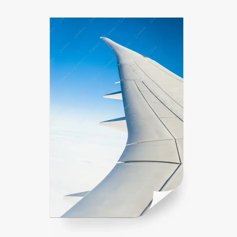 Fototapete flügel über den wolken im klaren blauen himmel