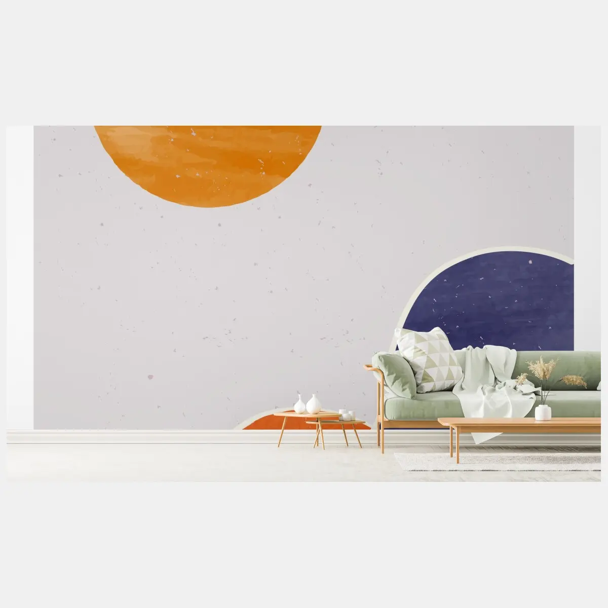 Fototapete minimalistische sonne und hügel – Pixers®