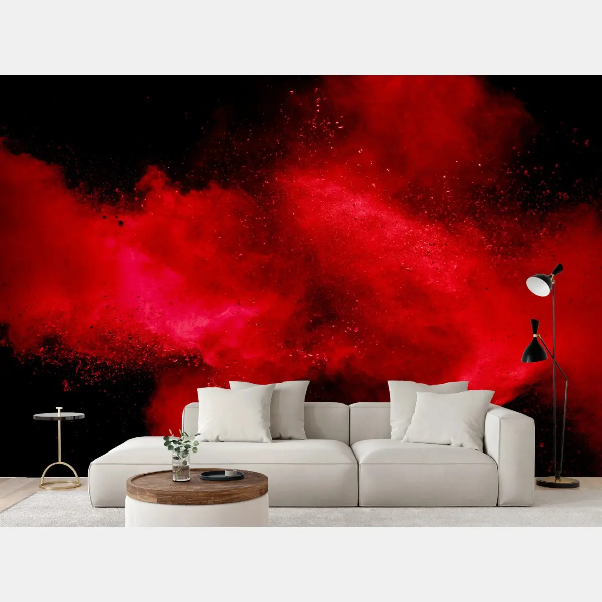 Fototapete rote pulverexplosion abstrakte kunst – Pixers®
