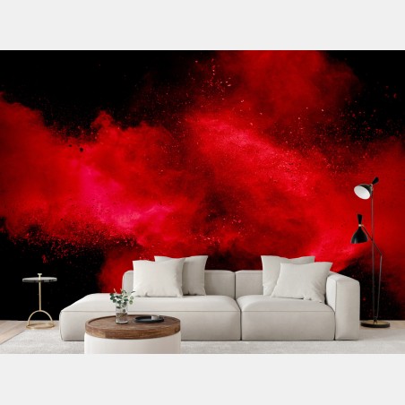 Fototapete rote pulverexplosion abstrakte kunst – Pixers®