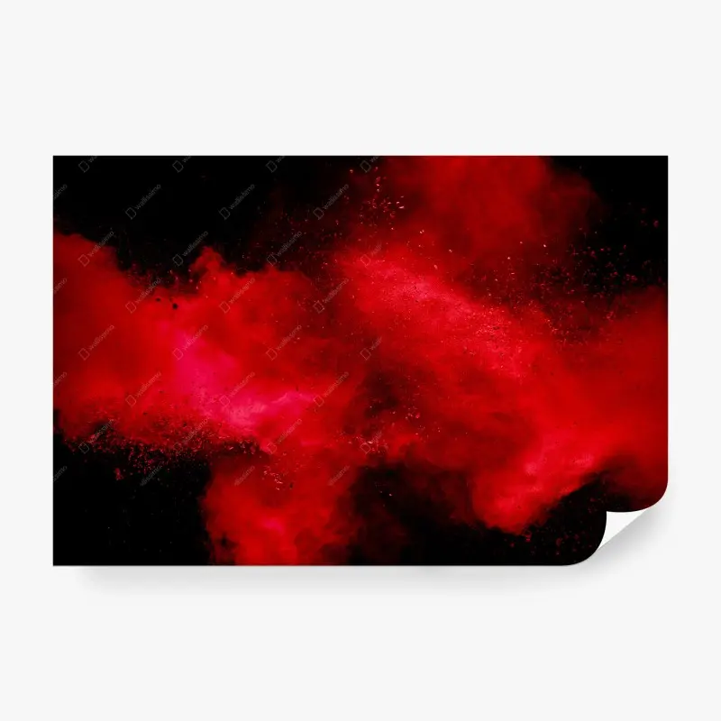 Fototapete rote pulverexplosion abstrakte kunst
