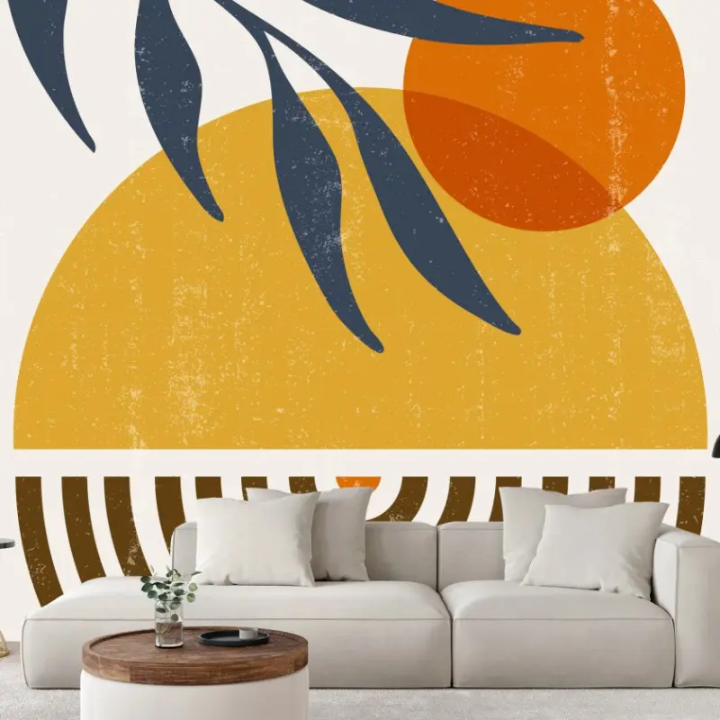 Fototapete boho abstrakte sonne und mond