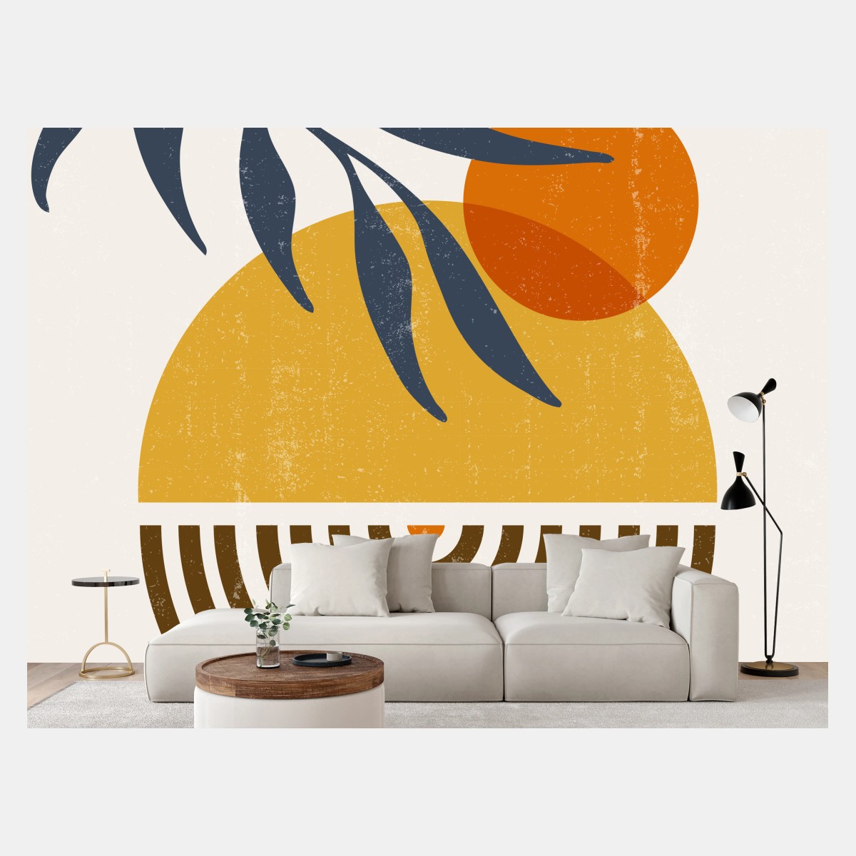 Fototapete boho abstrakte sonne und mond – Pixers®