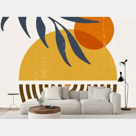 Fototapete boho abstrakte sonne und mond – Pixers®