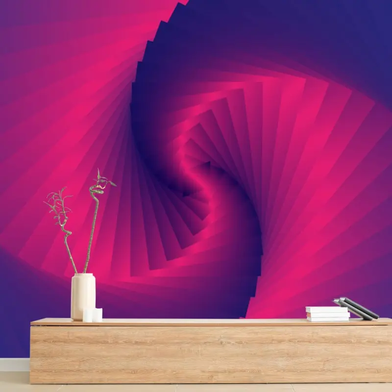 Fototapete magenta spirale geometrisches motiv