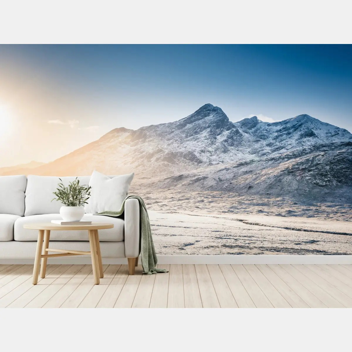 Fototapete sonnenbeschienene Cuillin Hills auf Isle of Skye – Pixers®