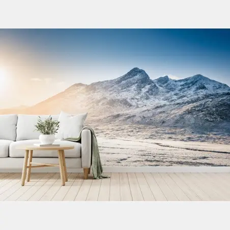 Fototapete sonnenbeschienene Cuillin Hills auf Isle of Skye – Pixers®