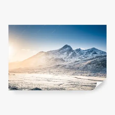 Fototapete sonnenbeschienene Cuillin Hills auf Isle of Skye – Pixers®