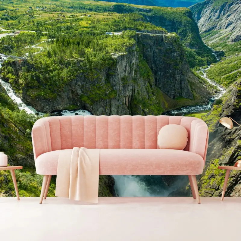 Fototapete Vøringsfossen wasserfall panorama, Norwegen