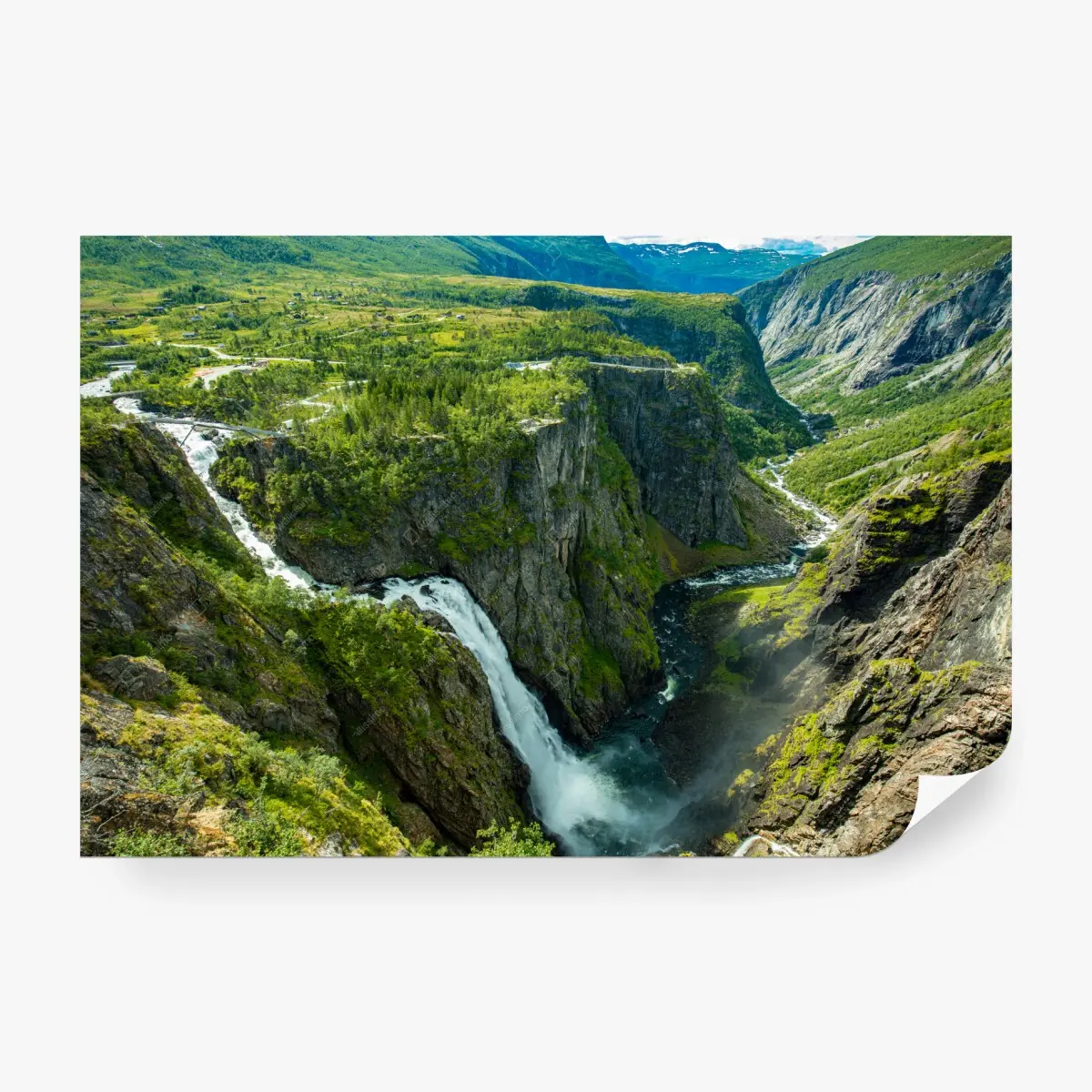 Fototapete Vøringsfossen wasserfall panorama, Norwegen – Pixers®