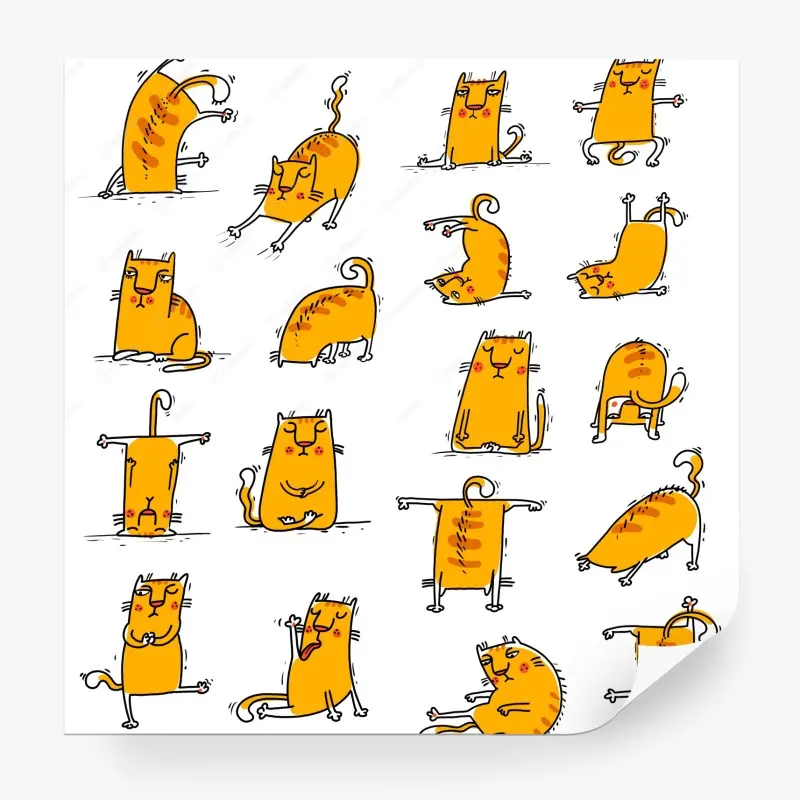 Fototapete verspielte orange katzen in verschiedenen posen