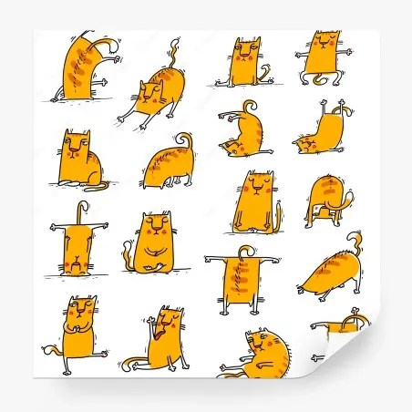 Fototapete verspielte orange katzen in verschiedenen posen – Pixers®