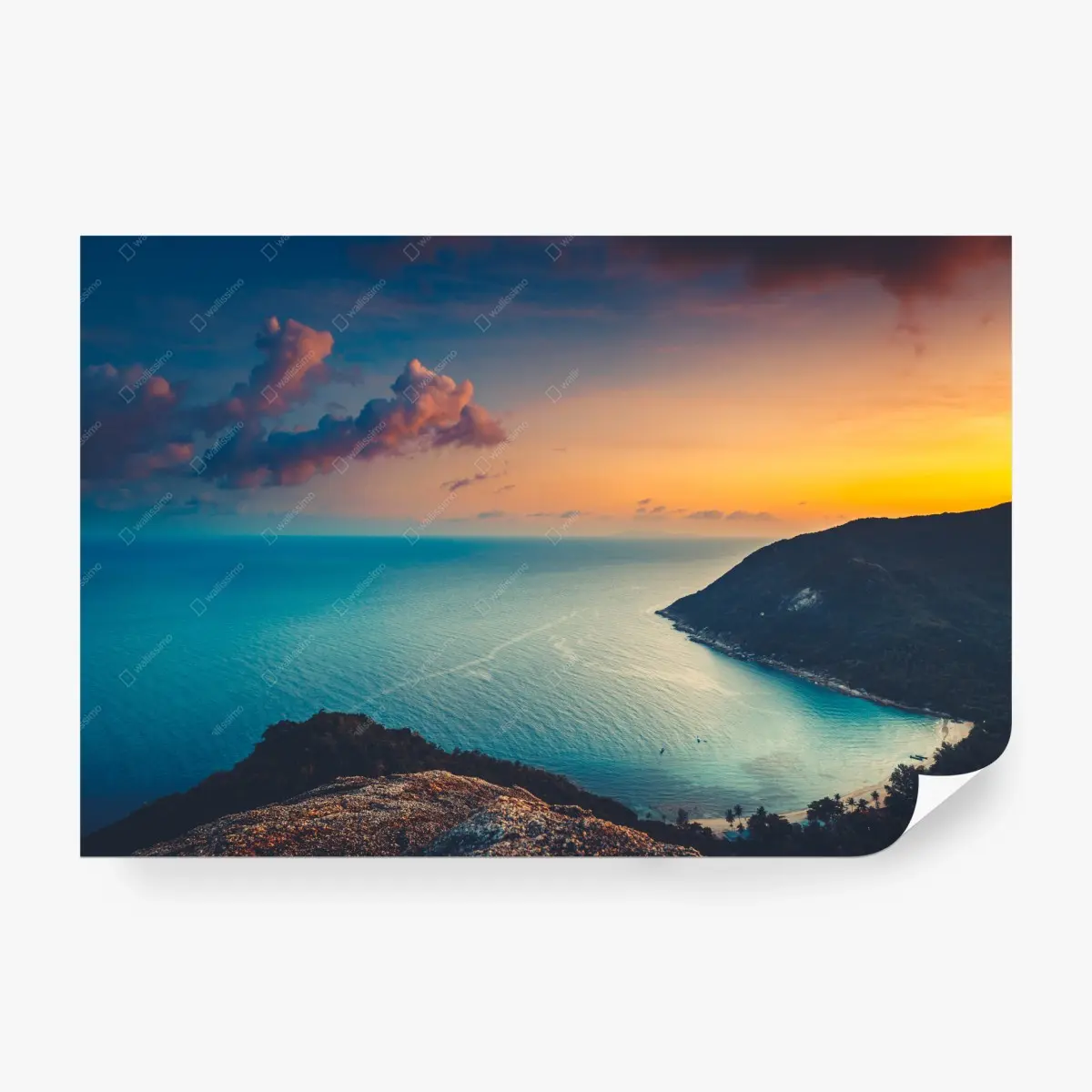 Fototapete sonnenuntergang über tropischer bucht – Pixers®