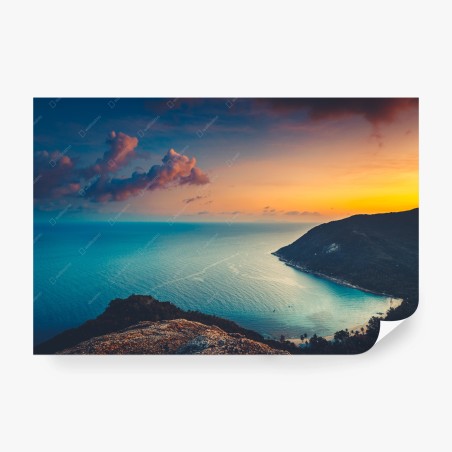 Fototapete sonnenuntergang über tropischer bucht – Pixers®