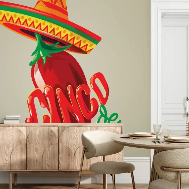 Fototapete lebhafte cinco de mayo illustration