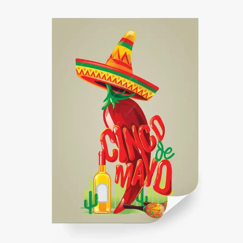 Fototapete lebhafte cinco de mayo illustration
