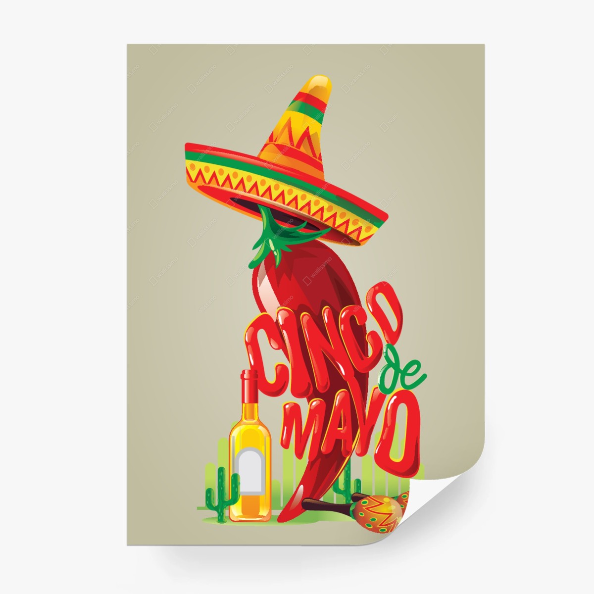 Fototapete lebhafte cinco de mayo illustration – Pixers®