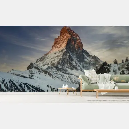 Fototapete majestätisches Matterhorn bei sonnenuntergang – Pixers®