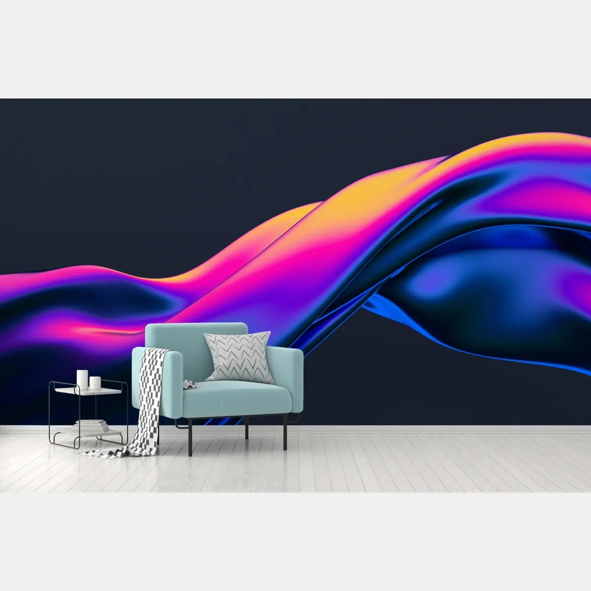 Fototapete neon flüssige wellen abstrakt – Pixers®