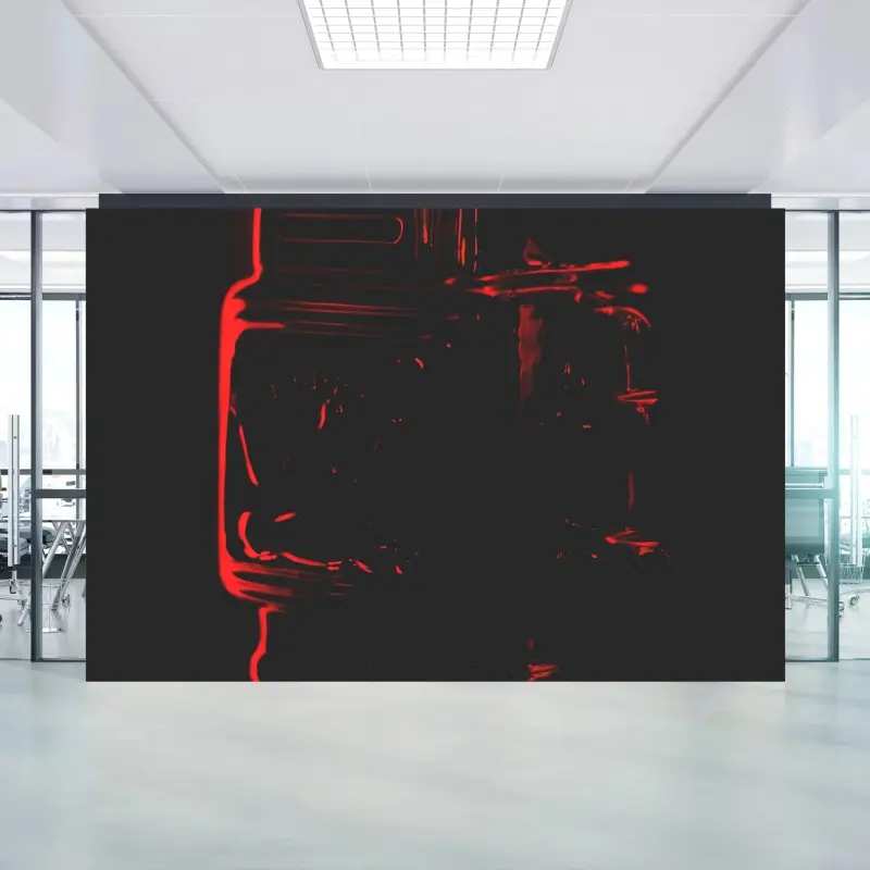 Fototapete rote robotersilhouette